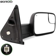 🚗 scitoo side mirror for dodge tow mirror - power control, heated, manual folding - compatible with dodge ram 1500 2500 3500 (2002-2008) - passenger side rear view mirror logo