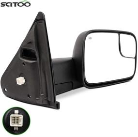 img 4 attached to 🚗 SCITOO боковое зеркало для Dodge Tow Mirror - управление электропитанием, подогрев, ручное складывание - совместимо с Dodge Ram 1500 2500 3500 (2002-2008) - зеркало заднего вида с пассажирской стороны