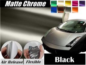 img 3 attached to 🚗 JNK NETWORKS Satin Matte Chrome Metallic Car Vinyl Wrap Sticker Sheet Film Air Release - Black, 7.8"x11.8