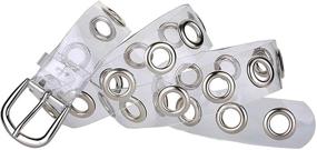 img 1 attached to Plastic Grommet Belt Clear Waist Belt Pin Buckle Women Transparent