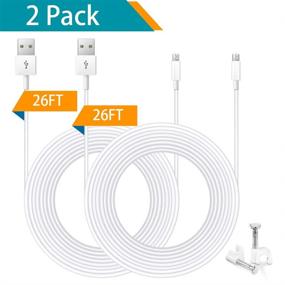 img 4 attached to 🔌 Convenient 26ft Power Extension Cable for Security Cams - Compatible with WyzeCam, Yi Cam, NestCam, Furbo Dog, and more! (2 Pack)