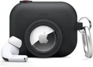 чехол elago snapshot cover: совместим с apple airpods pro и airtags [черный] - классический дизайн камеры с защитой от падения и карабином для ключей логотип