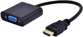 img 4 attached to Адаптер-конвертер кабеля HDMI в VGA 15-контактным d Sub с аудио - мужской разъем HDMI с золотом к женскому разъему VGA для подключения ноутбука к монитору компьютера - совместим с ПК, MAC, PS4, проектором и другими.