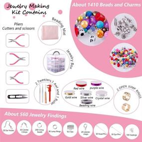 img 2 attached to 2020Pcs Jewelry Making Supplies Kit - Earrings, Repair Tools, Charms, Beads, Findings, Case, Beading Wire - Necklace, Bracelet Crafts - DIY Gift for Girls, Kids