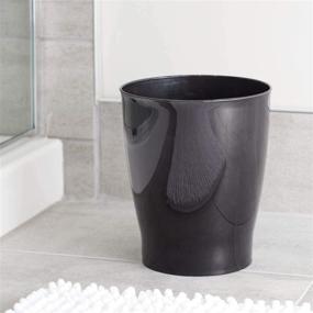 img 3 attached to iDesign 19942 Franklin Plastic Wastebasket, Black - Ideal Trash Can for Bathroom, 🗑️ Bedroom, Kitchen, Home Office, Dorm, College - Compact Size: 8&#34; x 8&#34; x 9.1&#34;