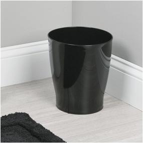 img 2 attached to iDesign 19942 Franklin Plastic Wastebasket, Black - Ideal Trash Can for Bathroom, 🗑️ Bedroom, Kitchen, Home Office, Dorm, College - Compact Size: 8&#34; x 8&#34; x 9.1&#34;