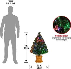 img 2 attached to 3 ft National Tree Company Pre-lit Artificial Christmas Tree - Flocked with Mixed Decorations, Multi-Color LED Lights, and Fiber Optic Evergreen Firework Design