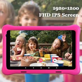 img 1 attached to 📱 Hyjoy 8 Inch Kids Tablet with 1920x1200 IPS FHD Display | Android 10 Tablet PC | WiFi, Bluetooth & Dual Camera | Educational & Games | Parental Control | Kidoz Installed | Includes Kids-Tablet Case (Pink)