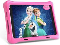 📱 hyjoy 8 inch kids tablet with 1920x1200 ips fhd display | android 10 tablet pc | wifi, bluetooth & dual camera | educational & games | parental control | kidoz installed | includes kids-tablet case (pink) logo