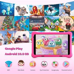 img 3 attached to 📱 Hyjoy 8 Inch Kids Tablet with 1920x1200 IPS FHD Display | Android 10 Tablet PC | WiFi, Bluetooth & Dual Camera | Educational & Games | Parental Control | Kidoz Installed | Includes Kids-Tablet Case (Pink)