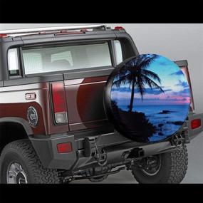 img 3 attached to Tropical Paradise Spare Tire Cover: Waterproof, Dust-Proof UV Sun Wheel Cover for Jeep, Trailer, RV, SUV - 16 Inch