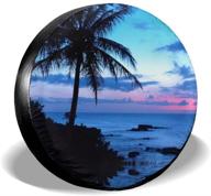 tropical paradise spare tire cover: waterproof, dust-proof uv sun wheel cover for jeep, trailer, rv, suv - 16 inch logo