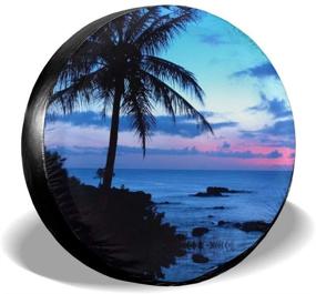 img 4 attached to Tropical Paradise Spare Tire Cover: Waterproof, Dust-Proof UV Sun Wheel Cover for Jeep, Trailer, RV, SUV - 16 Inch