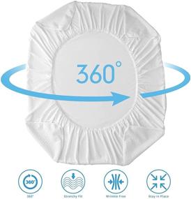 img 1 attached to 🛏️ ORDICOEUR Premium Waterproof Queen Mattress Protector - Hypoallergenic, Fitted Sheet Style, Deep Pocket (16 inches)