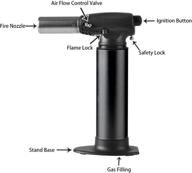 🔥 reliable heavy duty micro blow torch for soldering, plumbing, and jewelry - big refillable butane torch with adjustable flame and security lock (black) - ideal for home and kitchen use logo