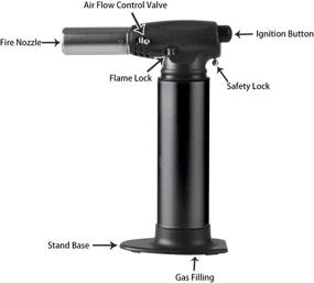 img 1 attached to 🔥 Reliable Heavy Duty Micro Blow Torch for Soldering, Plumbing, and Jewelry - Big Refillable Butane Torch with Adjustable Flame and Security Lock (Black) - Ideal for Home and Kitchen Use