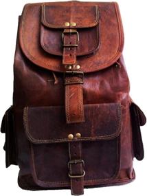 img 4 attached to 🎒 Ultimate Leather Backpack Rucksack Knapsack: Your Stylish and Functional Daypack