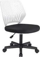 🪑 waleaf ergonomic mesh office chair - computer armless desk chair with adjustable height lumbar support for adults and kids - mid back swivel chair for small spaces (white) логотип