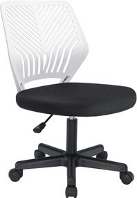 img 4 attached to 🪑 Waleaf Ergonomic Mesh Office Chair - Computer Armless Desk Chair with Adjustable Height Lumbar Support for Adults and Kids - Mid Back Swivel Chair for Small Spaces (White)