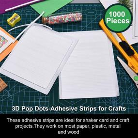 img 1 attached to 📐 1000 Pieces Double-Sided Dual-Adhesive 3D Foam Tapes with Foam Pop Strips for Shaker Card Scrapbooking - 20 Sheets (3.9 Inch)