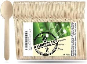 img 4 attached to Earth-Friendly Disposable Wooden Spoons by Bamboodlers - 100% All-Natural, Biodegradable & Compostable Pack of 100-6.5” Spoons