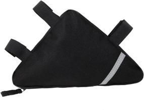 img 2 attached to 🚲 MOOCY Bicycle Bike Storage Bag Triangle Saddle Frame Strap-On Pouch - Perfect Cycling Accessory for Efficiency and Style (Black)