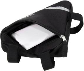 img 1 attached to 🚲 MOOCY Bicycle Bike Storage Bag Triangle Saddle Frame Strap-On Pouch - Perfect Cycling Accessory for Efficiency and Style (Black)