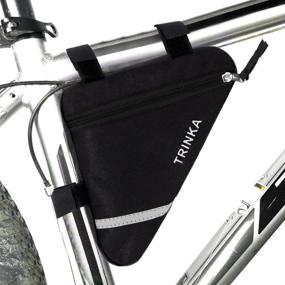 img 4 attached to 🚲 MOOCY Bicycle Bike Storage Bag Triangle Saddle Frame Strap-On Pouch - Perfect Cycling Accessory for Efficiency and Style (Black)