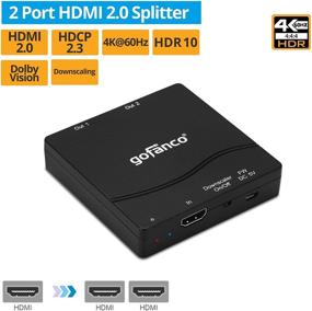 img 3 attached to Разветвитель HDMI gofanco Compact 4K 60 Гц HDR - 4K @60 Гц 4:4:4, 18 Гбит/с, масштабирование с 4К до 1080р, поддержка HDR10, Dolby Vision, HDMI 2.0a, HDCP 2.2, 3D, 2 порта, 1 вход 2 выхода (Splitter2P-HD20)