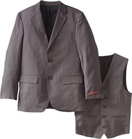 img 1 attached to 👔 Classy and Dapper: American Exchange Big Boys' Three-Piece Tailored-Fit Striped Suit Set