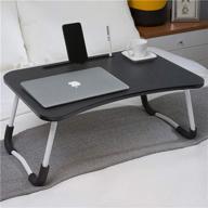 🛏️ hossejoy черный складной настольный стол для ноутбука - портативный стол для кровати в положении стоя на диване или полу с подносом для завтрака, держателем для чтения ноутбука логотип