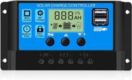 【2021 upgraded】 solar charge controller with usb port, intelligent regulator for solar panel battery, multi-function adjustable lcd display street light controller, 12v24v 30a logo