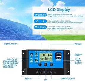 img 1 attached to 【2021 Upgraded】 Solar Charge Controller with USB Port, Intelligent Regulator for Solar Panel Battery, Multi-Function Adjustable LCD Display Street Light Controller, 12V24V 30A