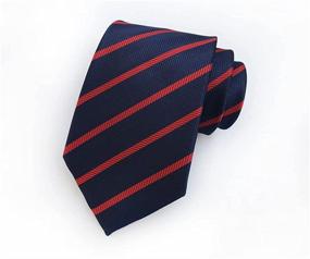 img 1 attached to Classic White Stripe Jacquard Necktie Men's Accessories and Ties, Cummerbunds & Pocket Squares
