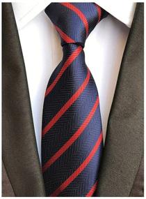 img 2 attached to Classic White Stripe Jacquard Necktie Men's Accessories and Ties, Cummerbunds & Pocket Squares
