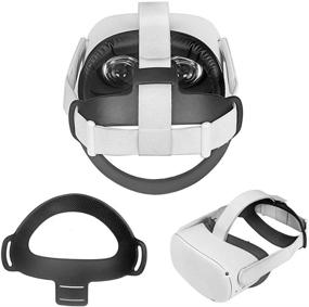 img 4 attached to Zaracle Гибкая мягкая головная подушка из TPU для Oculus Quest 2: Повысьте комфорт и снизьте давление на голову с помощью этой черной подушки для головного ремня.