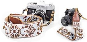 img 1 attached to 📸 Embroidered Floral Vintage Camera Strap for DSLR Cameras - Chic, Universal Neck & Shoulder Strap for Men & Women Photographers