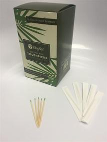 img 1 attached to 🌱 KingSeal Индивидуально упакованные зубочистки из бамбука со вкусом мяты - 4 пакета по 1000 штук, 100% возобновляемые