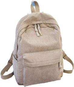 img 4 attached to Backpack Corduroy School Teenage Shoulder Backpacks for Kids' Backpacks