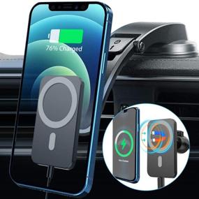 img 4 attached to Magnetic Wireless Car Charger Compatible