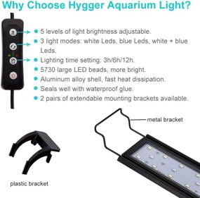 img 3 attached to hygger Adjustable Blue White LEDs Aquarium Light: Extendable Brackets, Aluminum Alloy Shell, Freshwater Fish Tank Lighting with Dimmer