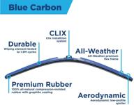 🧽 clix wipers - 14-inch blue carbon fiber, carbon collection, racing-inspired design, single blade, compatible with 97% of car models logo