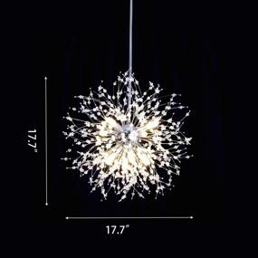 img 3 attached to 💡 Contemporary Chrome Crystal Firework Chandeliers, 8 Lights Dandelion Sputnik Pendant Light, Modern Globe Hanging Light Fixture for Dining Room Living Room Kitchen Island Bedroom with G9 Bulb