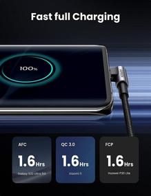 img 2 attached to ⚡️ UGREEN USB-C кабель с углом 90° USB-A к Type-C быстрой зарядки | Samsung Galaxy S20 S10 S9 S8+ Note 9 8, LG G8 G7 V40 V20 V30, Nintendo Switch GoPro Hero 7 6 5 | 3FT