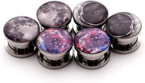 img 1 attached to 💎 Stylish Screw-In Picture Plugs for Women's Jewelry Sets