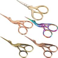 🧵 stylish 5-piece stainless steel stork scissors set for sewing, crafts, and embroidery (style b) logo