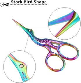 img 3 attached to 🧵 Stylish 5-Piece Stainless Steel Stork Scissors Set for Sewing, Crafts, and Embroidery (Style B)