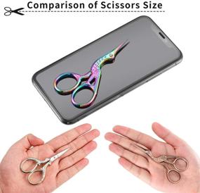 img 1 attached to 🧵 Stylish 5-Piece Stainless Steel Stork Scissors Set for Sewing, Crafts, and Embroidery (Style B)