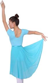 img 2 attached to 🩰 Women's Woosun Ballet Leotard with Tutu Skirt - Dance Scarf Wrap for Adults, 60cm Chiffon Length