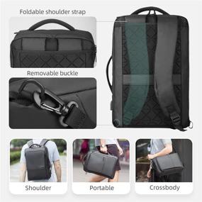 img 3 attached to 🎒 Intelligent 3in1 Business Backpack with USB Port - Waterproof, Slim Laptop Backpack for Work, School, Travel Flight - Fits 15.6 Laptop - Casual Daypack in Black